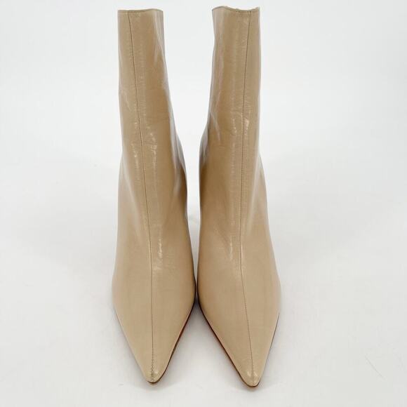 Jimmy Choo Tan Beige Leather Retro y2k Pointed Toe Heeled Ankle Boot IT 40.5 - Picture 6 of 12